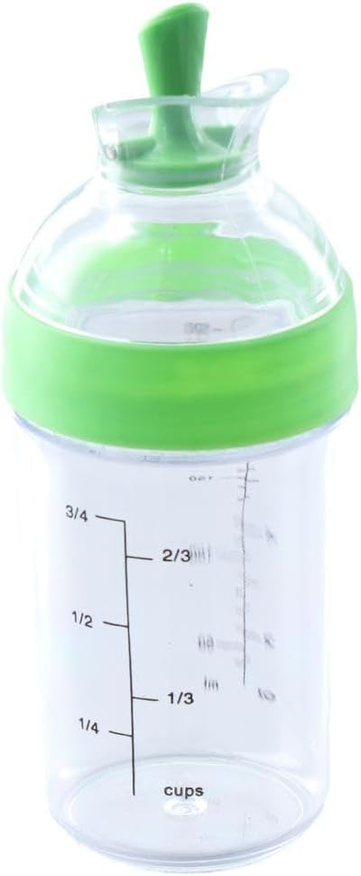 Salad Dressing Mixer, Used To Hold Sauces, Leak Proof, Salad Seasoning Pot with Scale, Green Kitchen Seasoning Pot, Storage of Various Sauces, Salad, Tomato Sauce, Green, 8.5oz