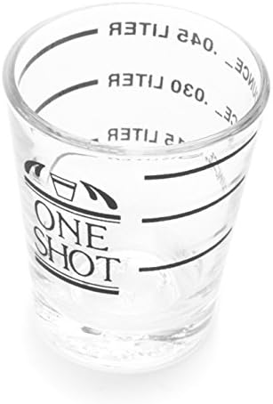 Fox Run Mini Multi-Purpose Liquid and Dry Measuring Shot Glass, Set of 2, 4-Ounce Cups, Clear, Small