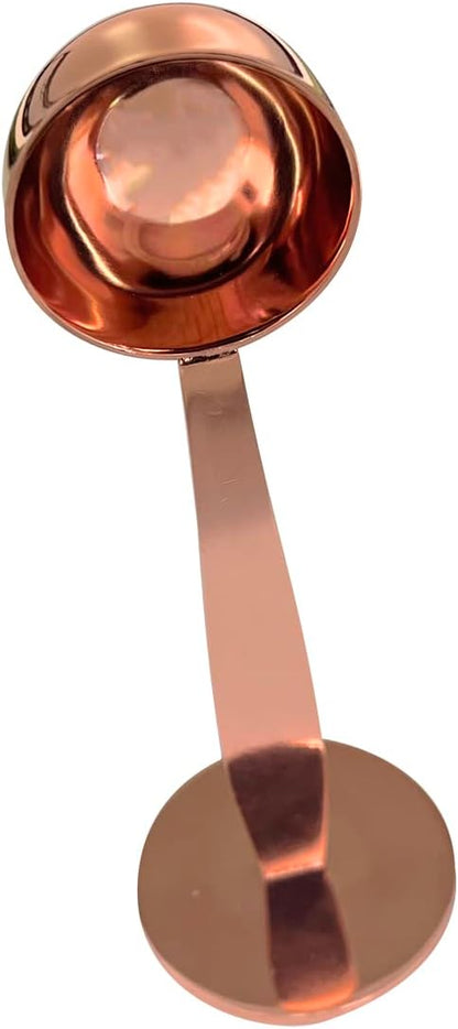 2-in-1 Coffee Scoops, 304 Stainless Steel Tablespoon Measure Spoon, with Pressed Bottom for Coffee Bean Press Coffee Grinding Pressing（Silver15 ml）