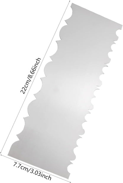 8.6 Inch Stainless Steel Cake Scraper Metal Scraper for Cake Smoother Leveler Scraper Cake Decorating Comb Cake Cutter for Mousse Butter Cream