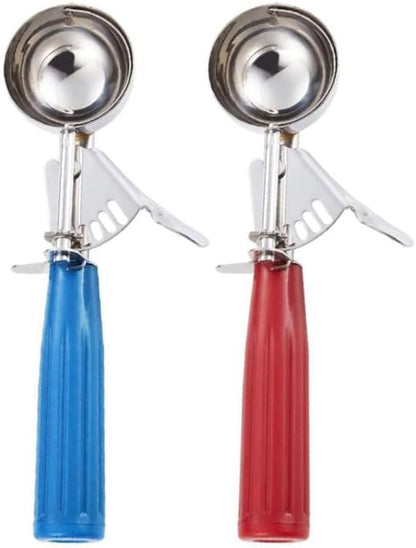 Meadow Lane Trigger Scoop - #24 Size (2-in Diameter) 2.7 Tbsp Capacity, Stainless Steel, Portion Control, Ice-cream & Cookie Dough Scoop, Black