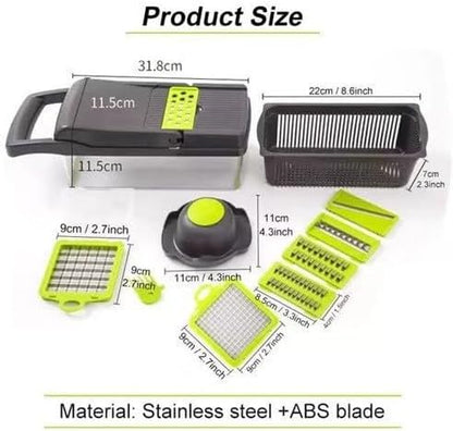 16-in-1 Vegetable Chopper and Slicer Set ? Multifunctional Food Chopper with Onion Dicer, Spiralizer, Graters, Egg Separator, Onion Holder & 7 Interchangeable Blades ? Veggie & Fruit Cutter