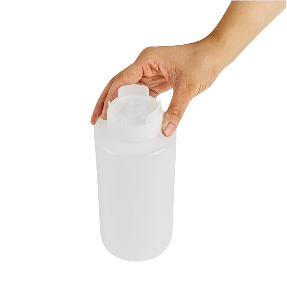 Restaurantware 16oz. FIFO Inverted Plastic Squeeze Bottle with Refill and Dispensing Lids - First In First Out - Perfect for Restaurants Catering and Food Trucks - 1ct box