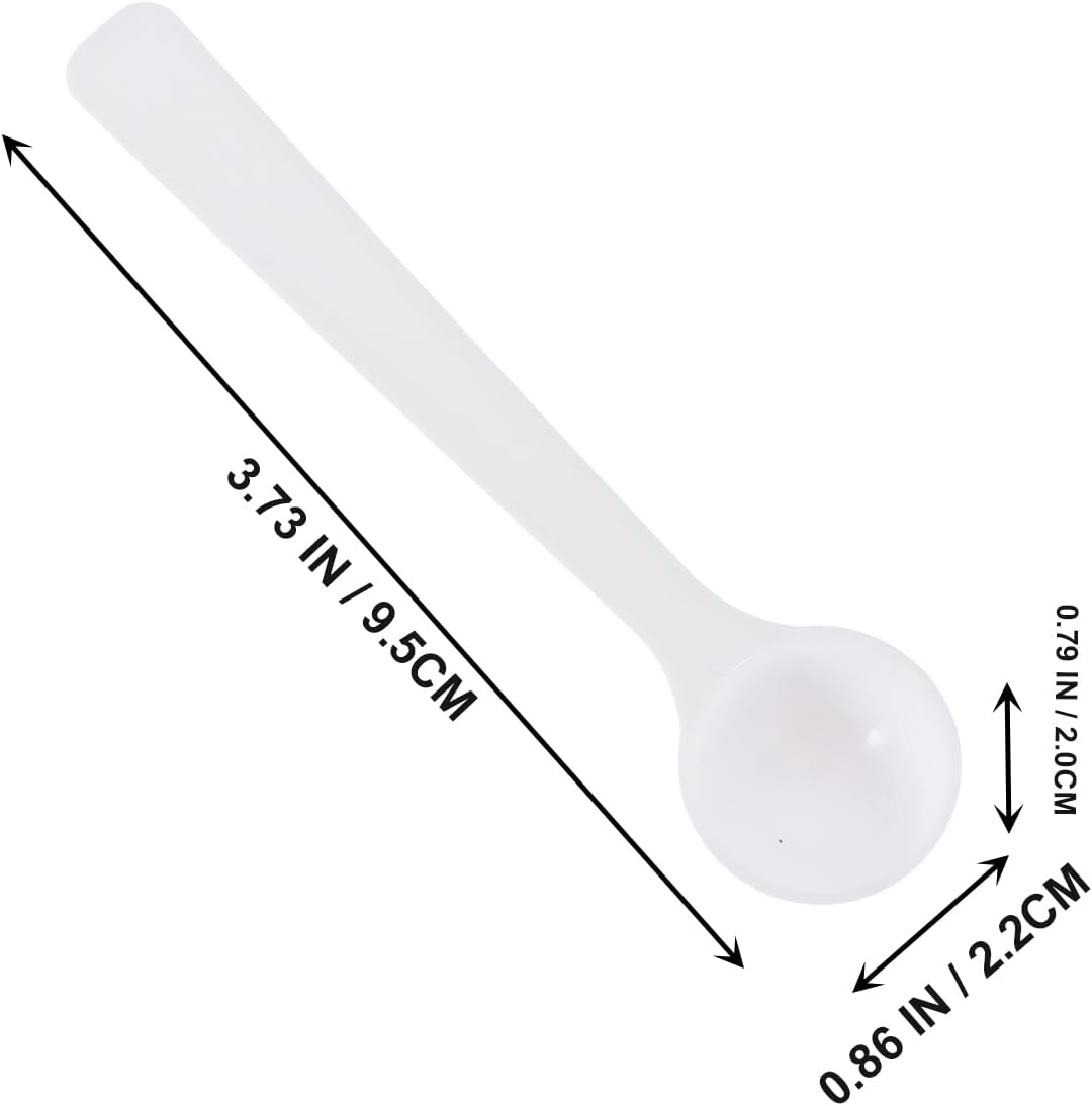 Healifty Micro Measuring Spoon 1G Plastic Powder Scoop Long Handle for Cosmetics and Kitchen Use Measuring Spoons for Spices Coffee Tea