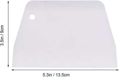 2Pcs Plastic Cake Scraper Smoother - Large Size 8x5 Inch Dough Bench Bowl Scraper, Flexible Non-Stick Icing Smoother, Food Grade Multipurpose Edge Tool for Bread Pizza Pastry Kitchen Baking Supplies