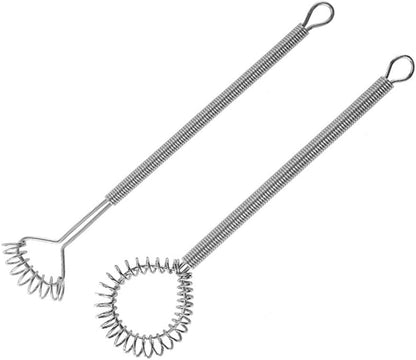 Stainless Steel Mini Whisk 2 Pcs, Small Wire Whisks Set with Wooden Handle, Kitchen Egg Beater Mini Hand Mixer for Cooking, 7.8inch