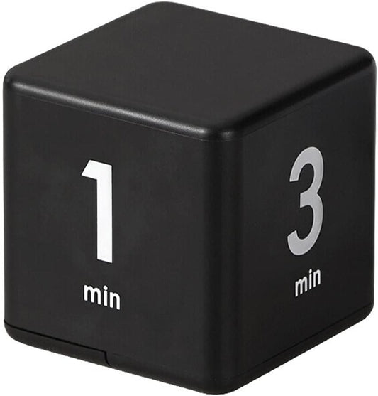 Feilifan Cube Timer, Productivity Cube Rotating Timer for Kitchen Studying Workout Classroom Kids ADHD 1-3-5-10 Minute Preset, White