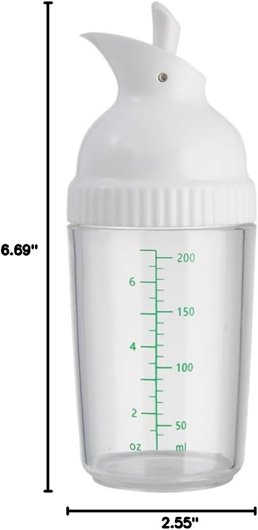Wokyo Salad Dressing Shaker, Homemade Salad Dressing Bottle Mixer Measure Dripless Pour, Leak-free, Soft Grip, Dishwasher Safe BPA Free (Green)