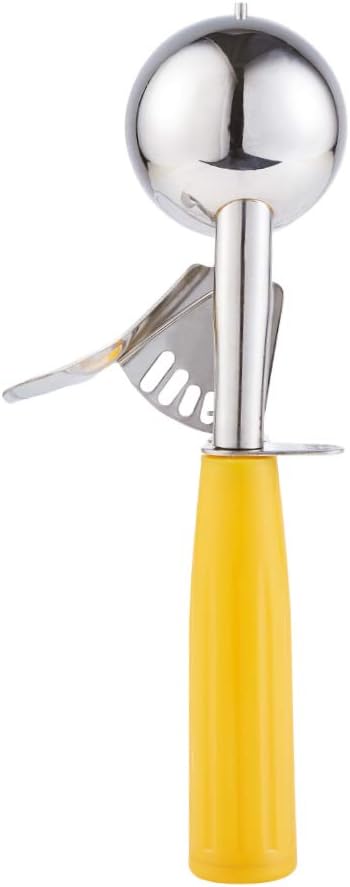 Saebye Portion Scoop - #8 (4 oz) - Disher, Large Ice Cream Scoop with Trigger, Cookie Scoop, Food Scoop, Muffin Scoop - Portion Control - 18/8 Stainless Steel, Grey Handle