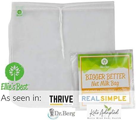 Pro Quality Nut Milk Bag – Big XL Commercial Food Grade – Strong Durable Reusable Almond Milk Straining Bags & All Purpose Fine Mesh Nylon Cheesecloth Strainer– Juicing-Cheese–Recipes & Vids