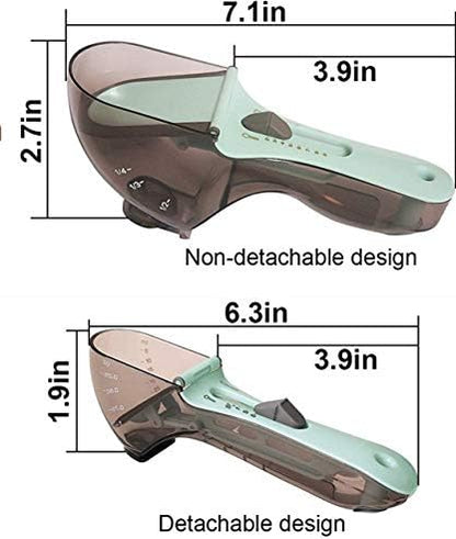 2pcs/set Adjustable Measuring Spoons，Large Tablespoon & Small Teaspoon - Metric ML,OZ and Cup - Magnetic