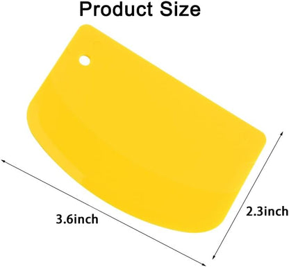 5 Pack Dough Scraper, 5.3 x 3.6 Inch Plastic Bench Scraper, Bowl Spatula, Kitchen Pastry Cutter Tool for Bread Dough, Pastry, Pizza, Baking Cake (Multicolor)