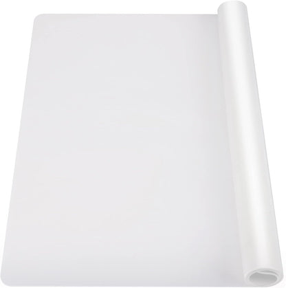 Ewen 35.6x23.5in 2mm Silicone Mats for Kitchen Counter, Thick Heat Resistant Silicone Mat, Extra Large Non-Stick Pastry Mat Glass Top Stove Cover Countertop Protector for Baking Coffee Bar Translucent