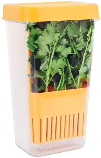 LUVCOSY Herb Keeper Set: 3 Pack Herb Saver+1 Pack Herb Scissors+2 Pack Herb Stripper, BPA-Free Plastic Herb Container for Cilantro, Mint & Asparagus, Keeps Fresh Herbs for 3 Times Longer
