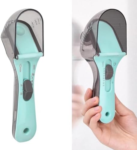 Fabater Pet Food Measuring Spoon, Adjustable Pet Food Measuring Cup with Control for Cats