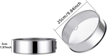 Flour Sifter Round Flour Sieve Strainer with 40 Mesh Premium Rustproof Stainless Steel Fine Mesh for Baking 7.87 inch x 1.97 inch