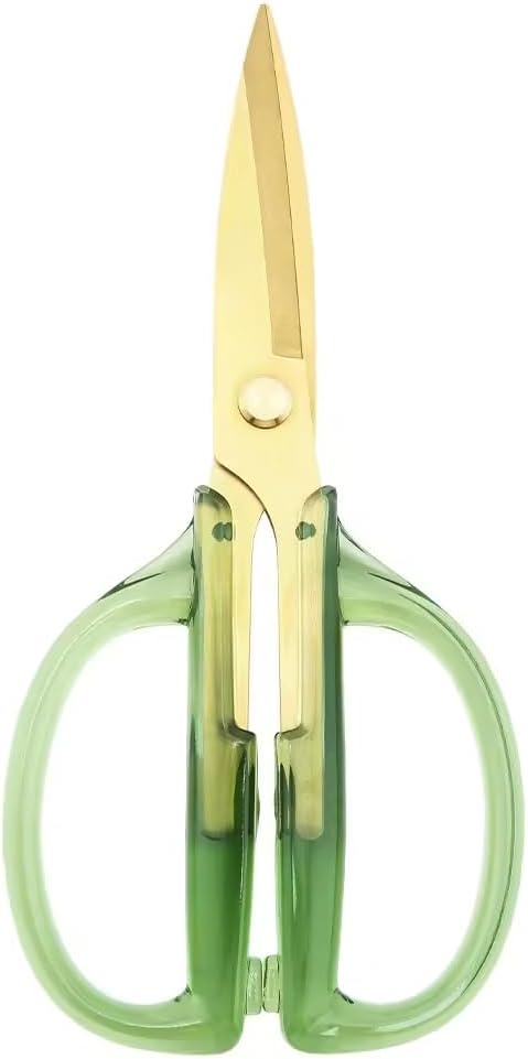 Kitchen Shears Scissors, ARCHIKING 7.7inch Gold Titanium Plated Scissor-Meat and Poultry Shears, Dishwasher Safe, Acrylic Handel All Purpose Stainless Steel Utility Scissor - Diamond Clear
