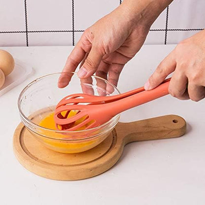 2 in 1 Food Clip & Egg Whisk, Multi-function Egg Beater and Bread Clip, Handheld Egg Mixer Plastic Egg Beater Blender, Multifunctional Kitchen Tool (Black)