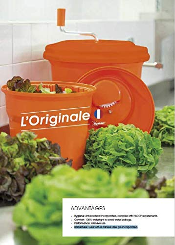 Dynamic E002 Manual Salad Spinner 5 Gallons, Dries up to 6-8 Heads of Lettuce