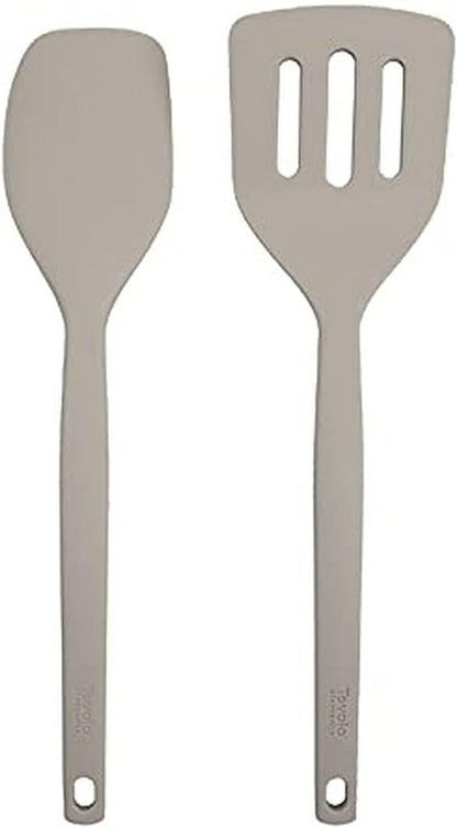 Tovolo Elements Silicone Spatula Turner Set Kitchen Utensils Heat Resistant 600F Easy Clean Dishwasher Safe Nonstick Spatula Turner Bundle Cookware for Cooking Baking Mixing Tools, Thyme Green