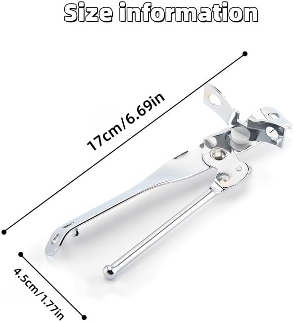 Can Opener Manual Safety Commercial Smooth Edge Can Opener, Heavy Duty Stainless Steel Hand Held Canned Open, Small Side Cut abrelatas, Multifunctional Bottle Open for Camping, Kitchen