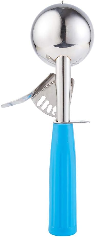 Saebye Portion Scoop - #8 (4 oz) - Disher, Large Ice Cream Scoop with Trigger, Cookie Scoop, Food Scoop, Muffin Scoop - Portion Control - 18/8 Stainless Steel, Grey Handle