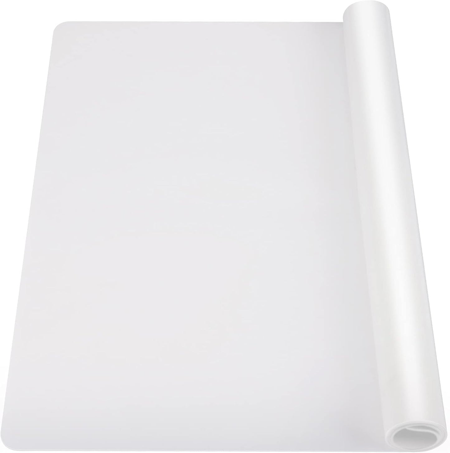 Ewen 35.6x23.5in 2mm Silicone Mats for Kitchen Counter, Thick Heat Resistant Silicone Mat, Extra Large Non-Stick Pastry Mat Glass Top Stove Cover Countertop Protector for Baking Coffee Bar Translucent