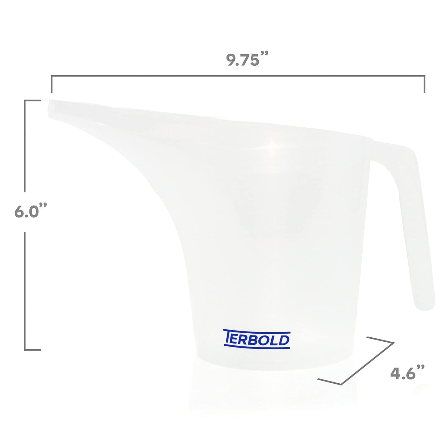 Funnel Pitcher with Spout 4pc Set | 1 Liter Plastic Measuring Pitchers for Cake, Pancake Dispenser, Soap Pouring or Oil Automotive use