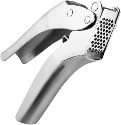 Premium Epicurean Garlic Press Stainless Steel – Heavy Duty Crusher, Easy Clean, Dishwasher Safe, Includes Brush