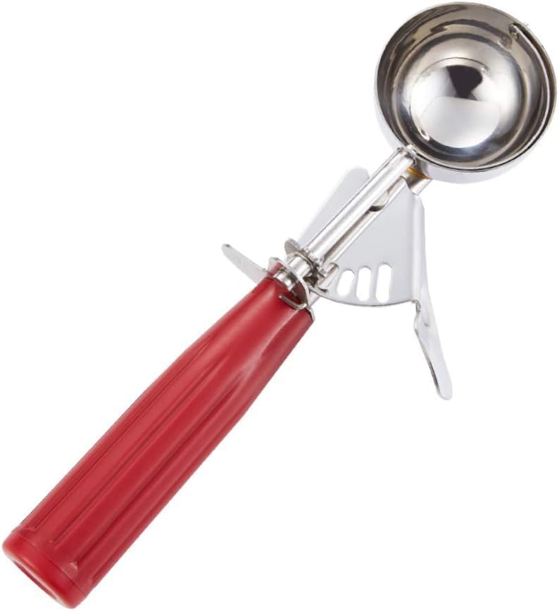 Fayomir 2 oz Scoop, Cookie Scoop for Baking, 2 oz Ice Cream Scoop with Trigger, #16 Disher, Portion Scoop, Blue Handle, Food Scoop for Ice Cream, Muffin, Cupcake Batter, Mashed Potato, Cookie Dough