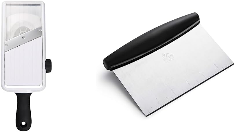 OXO Good Grips Large Adjustable Handheld Mandoline Slicer and Stainless Steel Scraper & Chopper