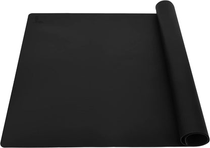 Thick Silicone Counter Mat Large 23.4"by15.6", Heat Resistant Mat for Kitchen Table/Countertop Protector/Non Stick Pastry Baking Placemats, Silicone Pad for Crafts Kids, Super Kitchen Clear