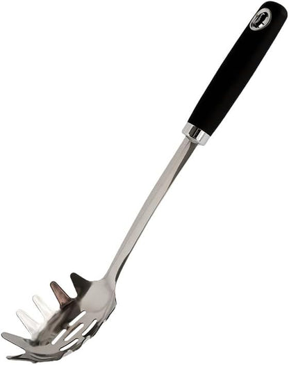 Pasta Fork, Stainless Steel Spaghetti Server, Pasta Spoon with Teeth, Spaghetti Spoon Pasta Server, Noddle Fork for Cooking, Kitchen Utensils, 14.3 Inches