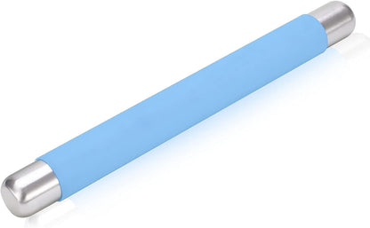 Rolling Pin Dough Roller for Baking with Thickened Non Stick Silicone Metal Handle Rolling Pin Stainless steel Fondant Roller Pin Cookie Pastry Kitchen Accessories 13.8 X 1.5 Inches