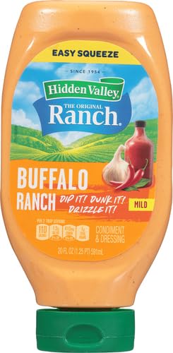 Hidden Valley Buffalo Ranch Condiment and Dressing, Easy Squeeze Bottle, 20 Fluid Ounces (Package May Vary)