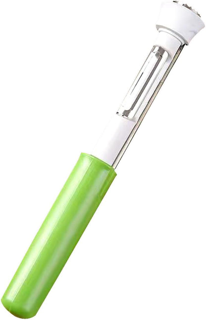 2-in-1 Retractable Fruit Corer and Peeler, Stainless Steel Vegetable Peeler and Core Remover Tool for Apples, Pears, Potato, Ergonomic Kitchen Gadget for Food Prep, Red, 8.86 x 1.3 in