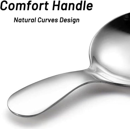 5 Pack Short Handle Scoops for Containers - Stainless Steel Small Scoops for Salt Sugar Coffee Tea Dessert (Gold)