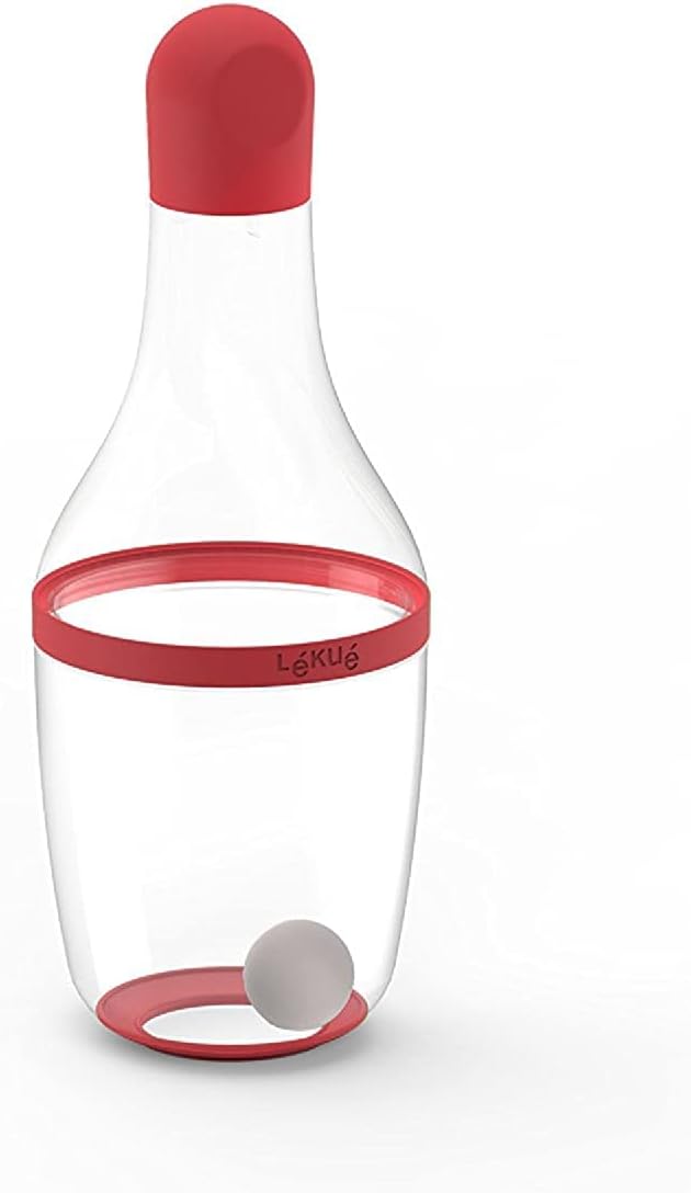 Lekue Salad Dressing Shaker, Red, 7.2 x 7.2 x 19.1 cm (0205700R14U150)
