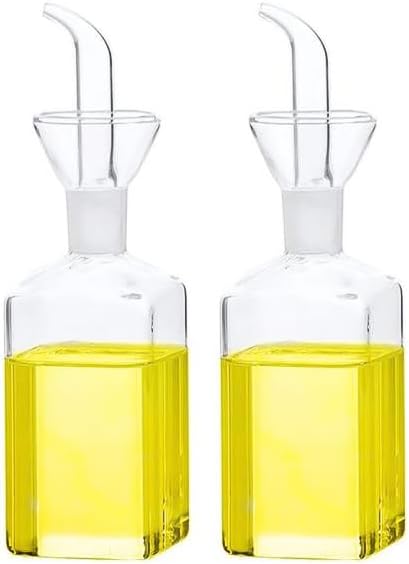 Olive Oil Pourer Olive Oil Vinegar Cooking Wine cotainer Salad Dressing Glass, Oil Bottle Vinaigrette Dispenser Drizzle Cruet 17oz Glass Oil Bottle for Kitchen