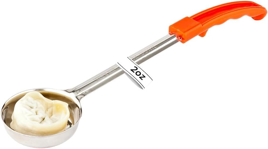 Restaurantware Met Lux 6 Ounce Portion Ladle 1 With Black Handle Portion Serving Spoon - Does Not Corrode Dishwashable Stainless Steel Portion Control Serving Utensil Multipurpose