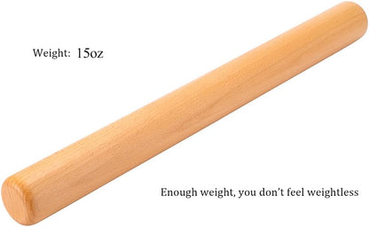 Classic French Rolling Pins Bamboo Wooden Rolling Pin for Baking Pizza Dough Pie Cookie, 13-Inch