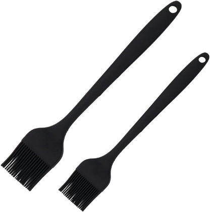 Silicone Basting Pastry Brushes Set, 2 Pcs Heat Resistant Kitchen Cooking Baking Brush for Oil Butter Sauce BBQ Grill, BPA Free, Dishwasher Safe, 8&10 inch