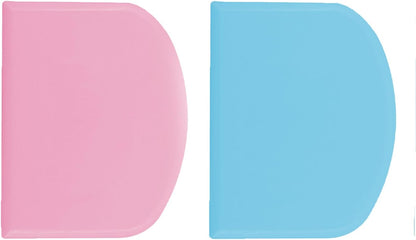 2 Pcs Dough Scraper Set, Flexible Plastic Bowl Scrapers, 4.6x3.65 Inch Sharp Edge Bench Scraper for Baking, Cake Decorating Tools (2, Green And White)
