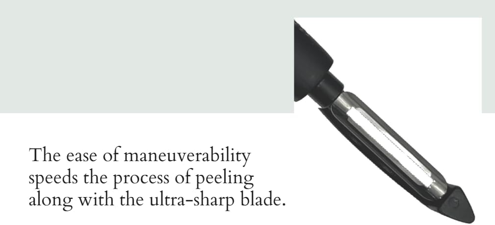 Prodigy Goods LLC Vegetable Peeler - High Carbon Stainless Steel Swivel Peeler, Enhanced Grip with Rubber for Comfort, Perect Kitchen Peeler For Veggie, Fruit, Potato, Carrot, Apple, Black