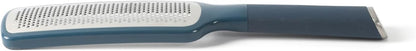 Calphalon Edge Stainless Steel Handheld Grater Lemon Zester W/Cover & Rubber Handle - Navy Blue
