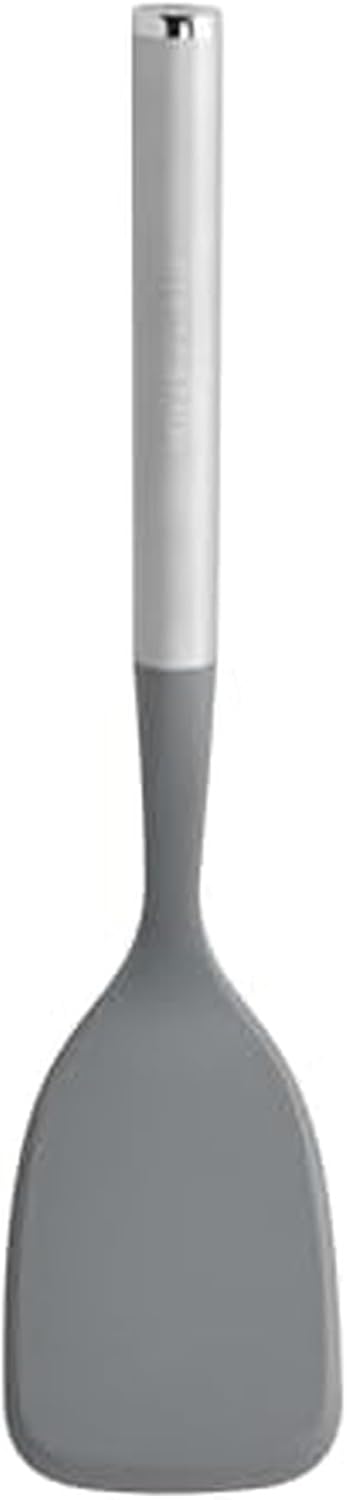 KitchenAid Spoon Spatula with Curved Edges and Stainless Steel Handle, Nonstick Safe, Durable, Dishwasher Safe