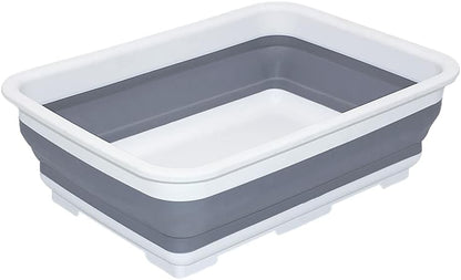 Goderewild Collapsible Dish Pans – 10L (2.6 Gal) Foldable Sink Tub, 14.5'' x 10.5'' x 5", Compact and Space-Saving Multiuse Foldable Basin for Dish Washing, Camping, RV and Vegetable Cleaning