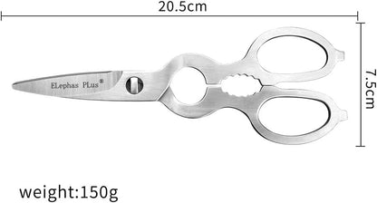 Kitchen Shears Heavy Duty Kitchen Scissors, All Purpose Come Apart Blade Made with All Stainless Steel, Food Scissors for Meat/Vegetables/BBQ/Fish/Spices/Herbs, Silvery