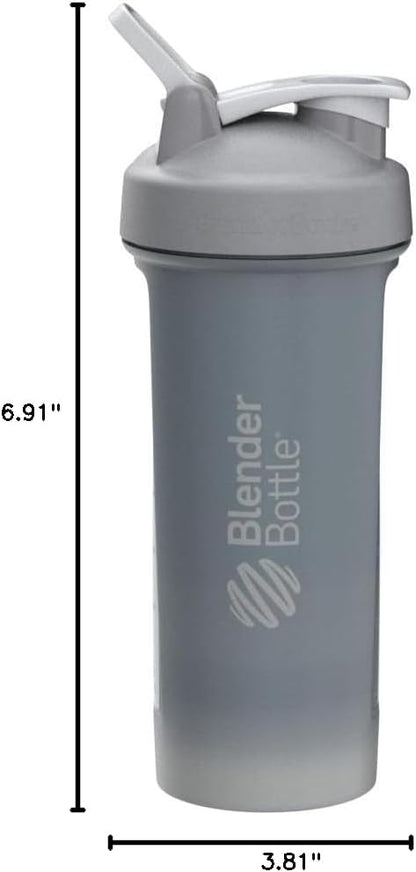 BlenderBottle Classic V2 Shaker Bottle Perfect for Protein Shakes and Pre Workout, 28-Ounce, Clear/Black