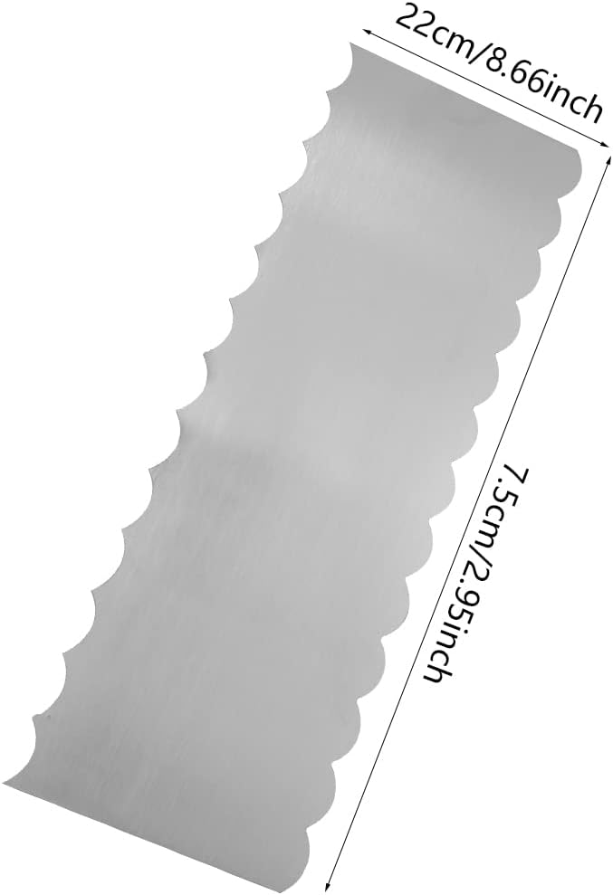 8.6 Inch Stainless Steel Cake Scraper Metal Scraper for Cake Smoother Leveler Scraper Cake Decorating Comb Cake Cutter for Mousse Butter Cream